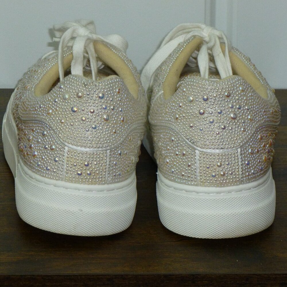 Betsy Johnson "Sidny" Pearl Platform Bridal Sneakers - Picture 9 of 16
